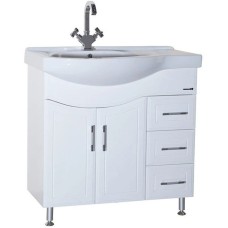 Тумба с раковиной белый глянец 83 см Bellezza Коралл 4632014141019 + 4620000142362