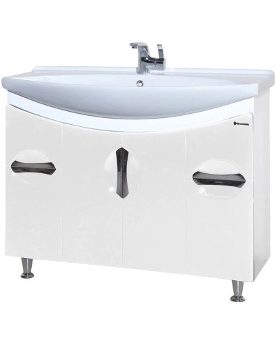 Тумба с раковиной белый глянец 106,5 см Bellezza Лагуна 4632118110010 + 4620008197340