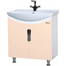 Тумба с раковиной бежевый глянец/белый глянец 65 см Bellezza Лагуна 4632110240074 + 4620000149897