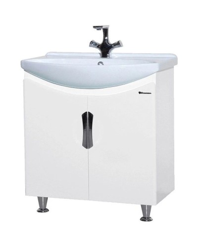 Тумба с раковиной белый глянец 65 см Bellezza Лагуна 4632110240012 + 4620000149897