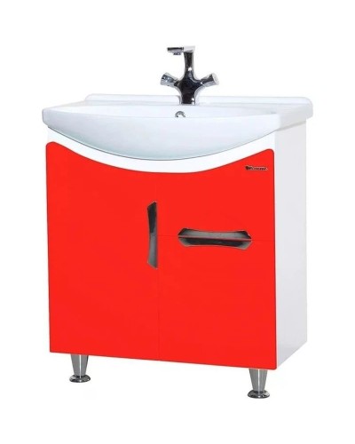 Тумба с раковиной красный глянец/белый глянец 65 см Bellezza Лагуна 4632110090037 + 4620000149897