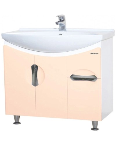 Тумба с раковиной бежевый глянец/белый глянец 76 см Bellezza Лагуна 4632112110078 + 4620008197470