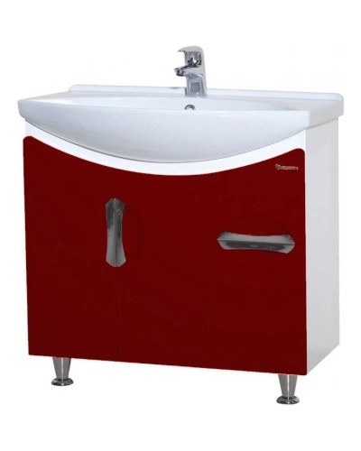 Тумба с раковиной красный глянец/белый глянец 76 см Bellezza Лагуна 4632112110030 + 4620008197470