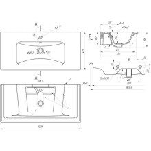 Тумба с раковиной белый глянец 100,4 см Bellezza Лоренцо 4639117270011 + 4660018641235