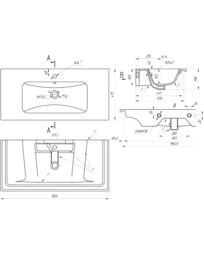 Тумба с раковиной серебро 100,4 см Bellezza Лоренцо 4639117270363 + 4660018641235