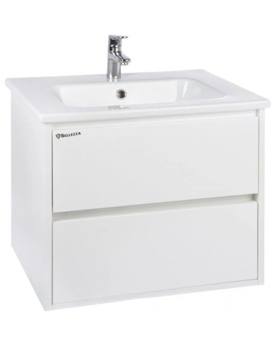 Тумба с раковиной белый глянец 61 см Bellezza Лоренцо 4639109270012 + 4660018640344