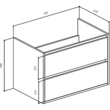Тумба с раковиной серебро 77,6 см Bellezza Лоренцо 4639113270367 + 4660018640177