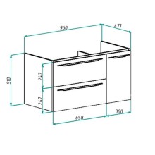 Тумба с раковиной серый 100,4 см Bellezza Луиджи 4639217270423 + 4660018641235