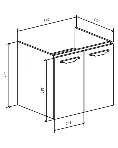 Тумба с раковиной серый 61 см Bellezza Луиджи 4639209180426 + 4660018640344