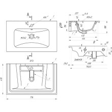 Тумба с раковиной белый глянец 77,6 см Bellezza Луиджи 4639213270014 + 4660018640177