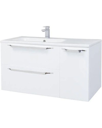 Тумба с раковиной белый глянец 90 см Bellezza Луиджи 4639215272016 + 4660018641914