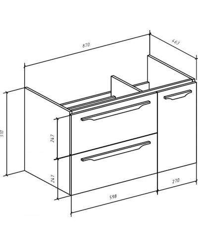 Тумба с раковиной серый 90 см Bellezza Луиджи 4639215272429 + 4660018641914