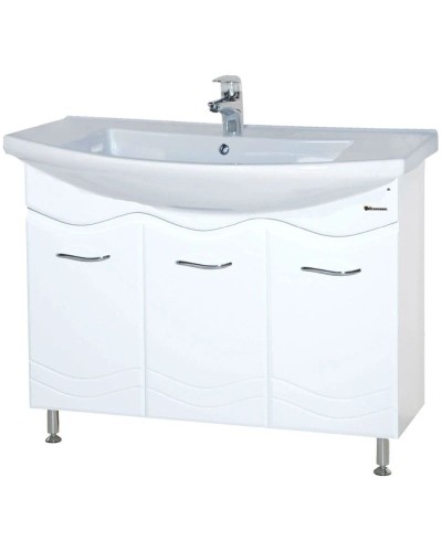 Тумба с раковиной белый глянец 106 см Bellezza Мари 4632918000016 + 4620008197388