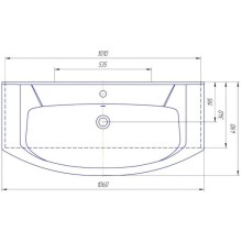 Тумба с раковиной бежевый глянец/белый глянец 106 см Bellezza Мари 4632918000221 + 4620008197388