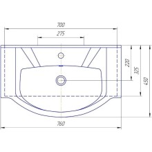 Тумба с раковиной бежевый глянец/белый глянец 76 см Bellezza Мари 4632912000227 + 4620008197371