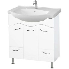 Тумба с раковиной белый глянец 76 см Bellezza Мари 4632912000012 + 4620008197371