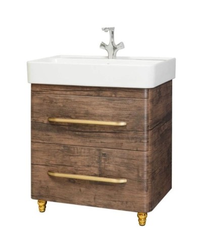 Тумба с раковиной орех 60,5 см Bellezza Олимпия 4639309110439 + 4640021061152