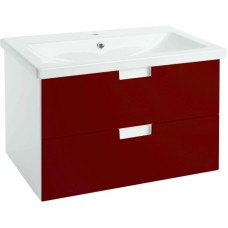 Тумба с раковиной красный глянец/белый глянец 100 см Bellezza Пегас 4630417270039 + 5902115715297