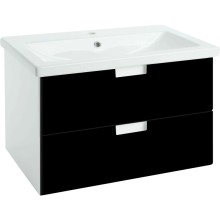 Тумба с раковиной черный глянец/белый глянец 100 см Bellezza Пегас 4630417270046 + 5902115715297
