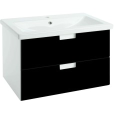Тумба с раковиной черный глянец/белый глянец 100 см Bellezza Пегас 4630417270046 + 5902115715297