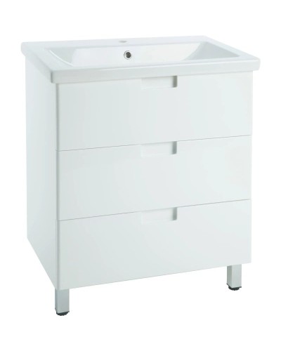 Тумба с раковиной белый глянец 100 см Bellezza Пегас 4630417140011 + 5902115715297