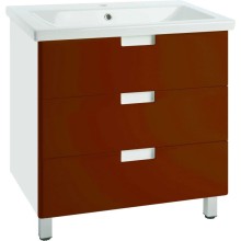 Тумба с раковиной красный глянец/белый глянец 100 см Bellezza Пегас 4630417140035 + 5902115715297