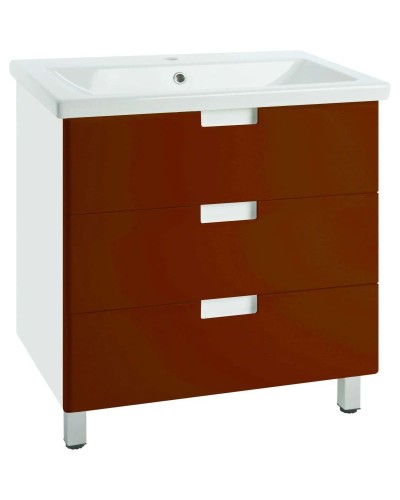 Тумба с раковиной красный глянец/белый глянец 100 см Bellezza Пегас 4630417140035 + 5902115715297