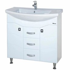 Тумба с раковиной белый глянец 76 см Bellezza Джулия 4631212000012 + 4620008197371