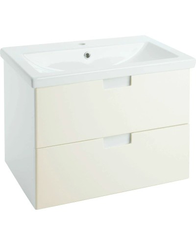 Тумба с раковиной бежевый глянец/белый глянец 60 см Bellezza Пегас 4630409270078 + 4690311045409