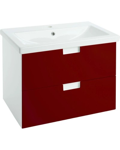 Тумба с раковиной красный глянец/белый глянец 60 см Bellezza Пегас 4630409270030 + 4690311045409