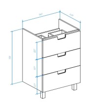 Тумба с раковиной красный глянец/белый глянец 60 см Bellezza Пегас 4630409140036 + 4690311045409