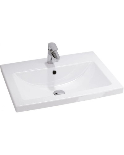 Тумба с раковиной черный глянец/белый глянец 60 см Bellezza Пегас 4630409140043 + 4690311045409