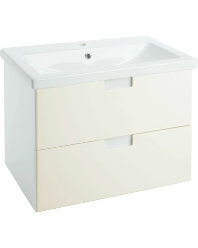 Тумба с раковиной бежевый глянец/белый глянец 70 см Bellezza Пегас 4630411270073 + 4690311050410