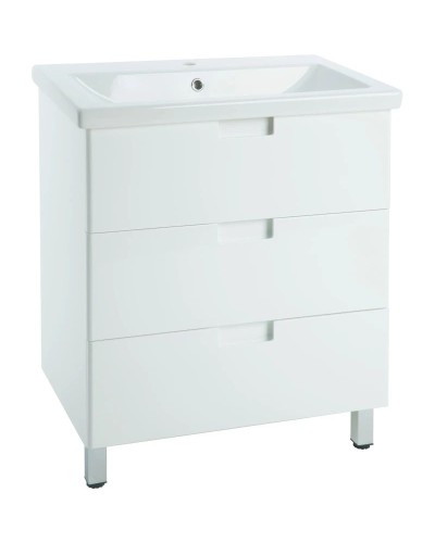 Тумба с раковиной белый глянец 70 см Bellezza Пегас 4630411140017 + 4690311050410