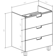 Тумба с раковиной белый глянец 70 см Bellezza Пегас 4630411140017 + 4690311050410