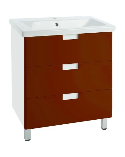 Тумба с раковиной красный глянец/белый глянец 70 см Bellezza Пегас 4630411140031 + 4690311050410