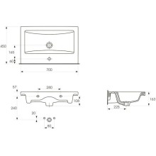 Тумба с раковиной красный глянец/белый глянец 70 см Bellezza Пегас 4630411140031 + 4690311050410