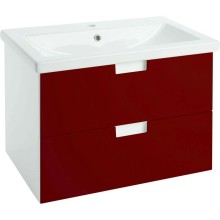 Тумба с раковиной красный глянец/белый глянец 80 см Bellezza Пегас 4630413270033 + 4690311045416