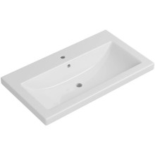 Тумба с раковиной красный глянец/белый глянец 80 см Bellezza Пегас 4630413270033 + 4690311045416