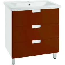 Тумба с раковиной красный глянец/белый глянец 80 см Bellezza Пегас 4630413140039 + 4690311045416