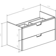 Тумба с раковиной бежевый глянец/белый глянец 89,5 см Bellezza Пегас 4630415270079 + 5902115715303