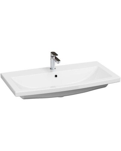 Тумба с раковиной черный глянец/белый глянец 89,5 см Bellezza Пегас 4630415270048 + 5902115715303