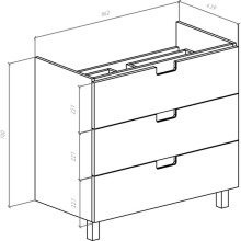 Тумба с раковиной бежевый глянец/белый глянец 89,5 см Bellezza Пегас 4630415140075 + 5902115715303