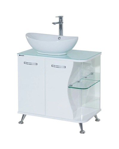 Тумба с раковиной белый глянец 71 см Bellezza Рио 4633611242017 + 4620008193823