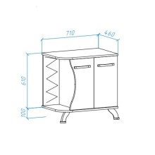 Тумба с раковиной белый глянец/черный глянец 71 см Bellezza Рио 4633611242260 + 4620008193823