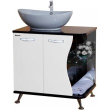 Тумба с раковиной белый глянец/черный глянец 71 см Bellezza Рио 4633611242260 + 4620008193823