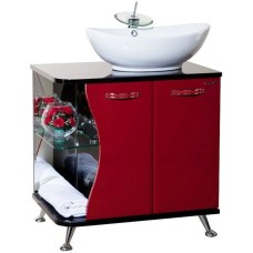 Тумба с раковиной красный глянец/черный глянец 71 см Bellezza Рио 4633611241218 + 4620008193823