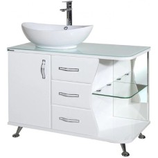 Тумба с раковиной белый глянец 91 см Bellezza Рио 4633615142016 + 4620008193823