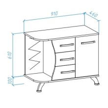 Тумба с раковиной белый глянец 91 см Bellezza Рио 4633615142016 + 4620008193823