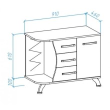 Тумба с раковиной белый глянец/черный глянец 91 см Bellezza Рио 4633615142269 + 4620008193823